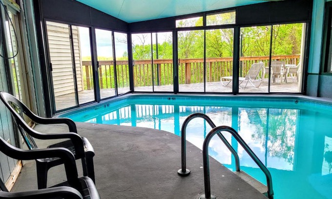 Chalet Village Apartment | Enjoy winter in the Smoky Mountains from your private BALCONY King bed, enjoy the view from the Pool, Hot tub, in the clubhouse